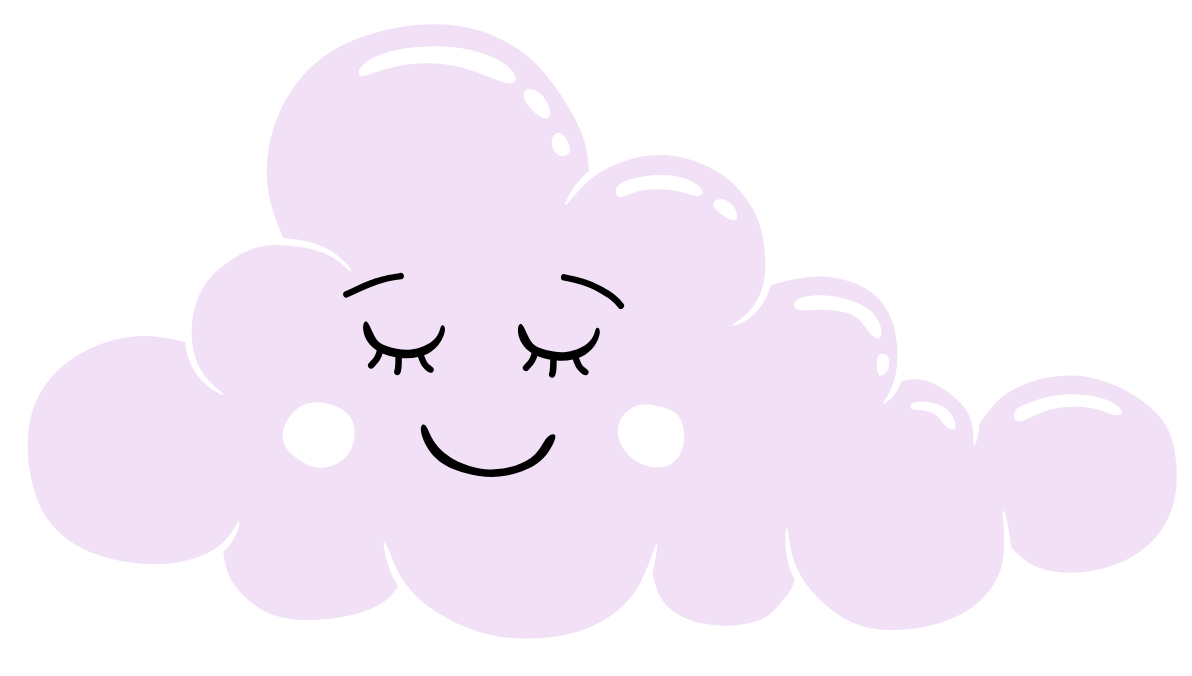 A single light purple smiling cloud
