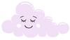 A single light purple smiling cloud